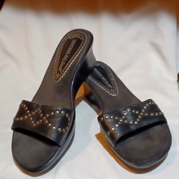 Montego Bay  Womans‎ Club Sandals Wedge Black Studded Size 6 .5 M - Picture 4 of 10